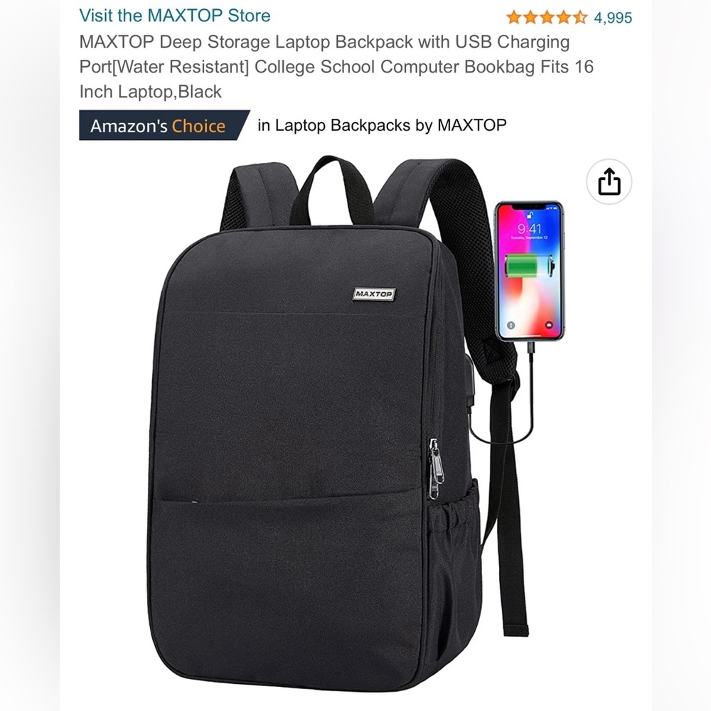 Maxtop Laptop Backpack NWOT